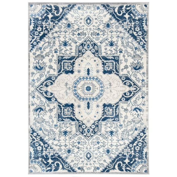 SAFAVIEH Brentwood Trecia Oriental Area Rug, Cream/Blue, 5'3" x 7'6"