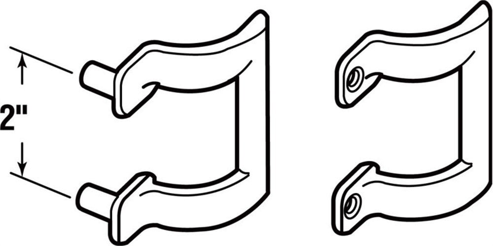 SlideCo 2 in. Chrome Shower Door Handle Set