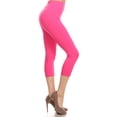 thumbnail image 3 of COUVER Women Seamless Stretch Capri Leggings, Fuchsia, One Size, 3 of 8