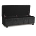 thumbnail image 3 of Simpli Home Kingsley Large Storage Ottoman In Distressed Black Vegan Faux Leather, 3 of 3