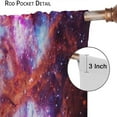 thumbnail image 4 of Galaxy Curtains Fantasy Galaxy Universe Mysterious Nebula Purple Orange Art Print for Kids Girls Boys Bedroom Living Room Rod Pocket Decoration Window Drapes 2 Panels W42xL84in, 4 of 6