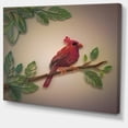 thumbnail image 2 of Impression sur Toile en Papier Rouge de Cardinal Bird - Art Floral, 2 of 4