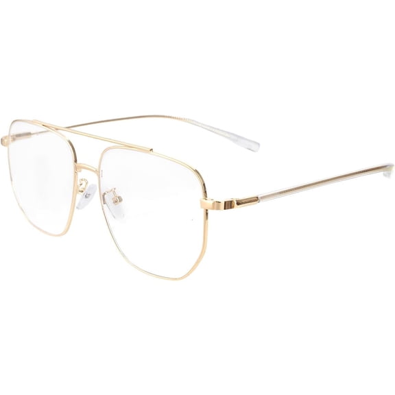 Clear Aviator Glasses Old Man Classic Metal Frame Costume Glasses Non Prescription Square Eyewear for Women Men