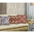 thumbnail image 7 of Violet Linen Seasonal Christmas Splendours Pattern, Polyester, Super soft feel faux suede fabric, digital print, Interweaving Ribbons, Christmas Red, 18 Inch x 18 Inch, Decorative Throw Pillow, 7 of 7