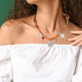 thumbnail image 2 of Unique Bargains 1 Pc Lightweight Scarf Necklace with Charm Adjustable Tie Statement Choker for Women Orange Blue White, 2 of 5