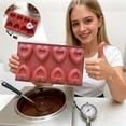 thumbnail image 3 of Menrkoo Handmade Heart-Shaped 8-Cavity Silicone Molds Valentines Chocolate And Ice Cubes Tray For Romantic Diy Treats Red, 3 of 6