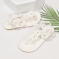 thumbnail image 6 of Ytobaz Flat Sandals for women Floral T Strap Clear Band Sandals Open Toe Slingback Shoes Beach Vacation Wedding Travel Daily Casual Footwear, 6 of 9