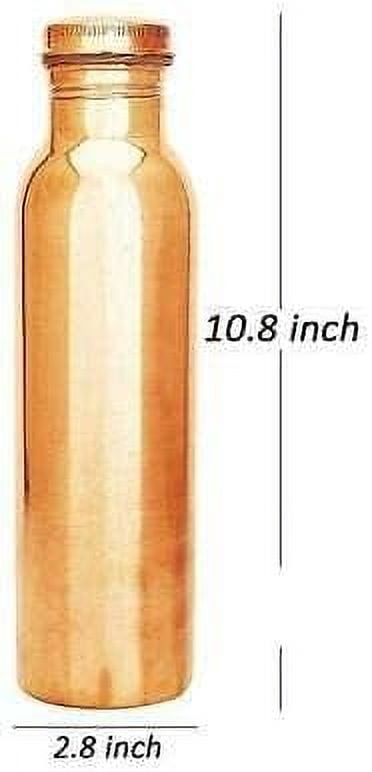 Leak Proof Pure Copper Water Bottle 32 oz with Silicone Washer & Cap