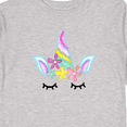 thumbnail image 4 of Inktastic Unicorn Face Girls Long Sleeve Toddler T-Shirt, 4 of 5