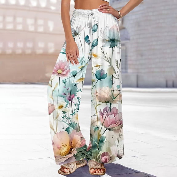 Fengqque Wide Leg Sweat Pants for Womens High Waisted Baggy Sweatpants Casual Drawstring Workout Pants with Pockets Multicolor XL(XL)