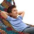 thumbnail image 1 of Abstract Lounger Chair Bag, Wavy Pattern of Diagonal Ornaments Stripes Raindrops and Circles, High Capacity Storage with Handle Container, Lounger Size, Charcoal Grey Multicolor, by Ambesonne, 1 of 5