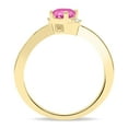 thumbnail image 2 of SZUL Women's Round Shaped Pink Topaz and Diamond Wave Ring in 10K Yellow Gold, 2 of 5