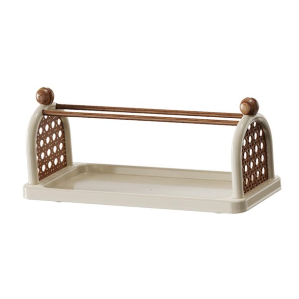 Soporte para taza de café Organizador de cosméticos para baño Organización para ahorrar espacio Multiusos Crema blanca 1 capa