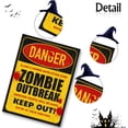 thumbnail image 3 of Halloween Haunted House Decorations Beware Signs Horror Party Zombie Warning Sign Suitable for Horror Themed Party Indoor Outdoor Home Wall Lawn Haunted House Pub Garage Decor 12x16 inch, 3 of 5