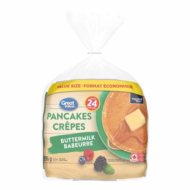 Great Value Buttermilk Pancakes, 936g 24 Pancakes, 936g