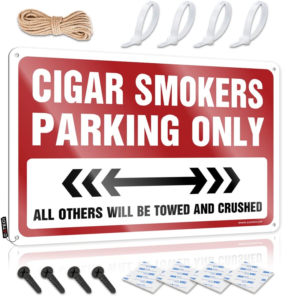 Metal Signs For Bar Cigar Smokers Parking Only Tin Sign Balcony Decor