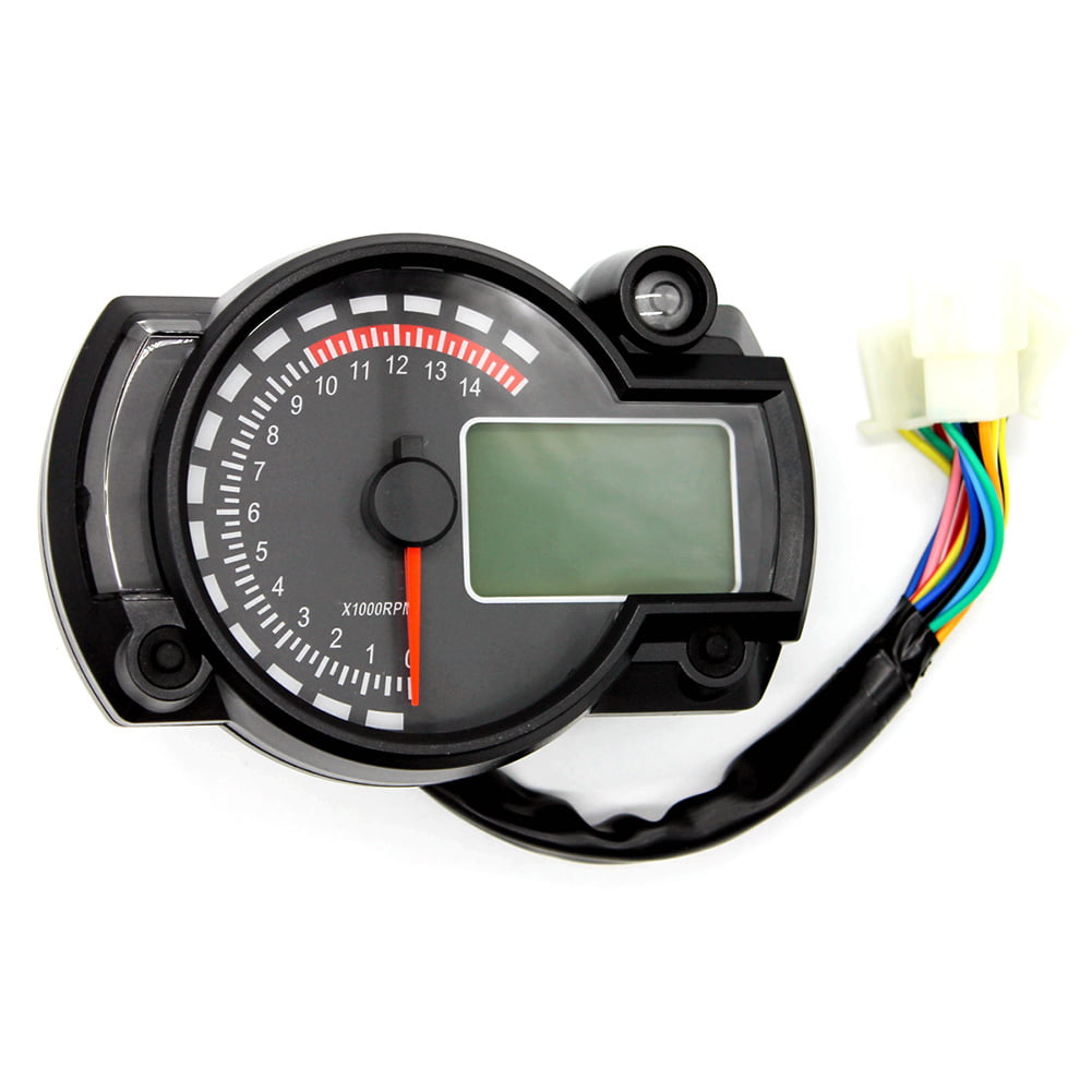 Universal 7 Colors 15000 RPM Motorcycle LCD Digital Speedometer Tachometer Gauge 