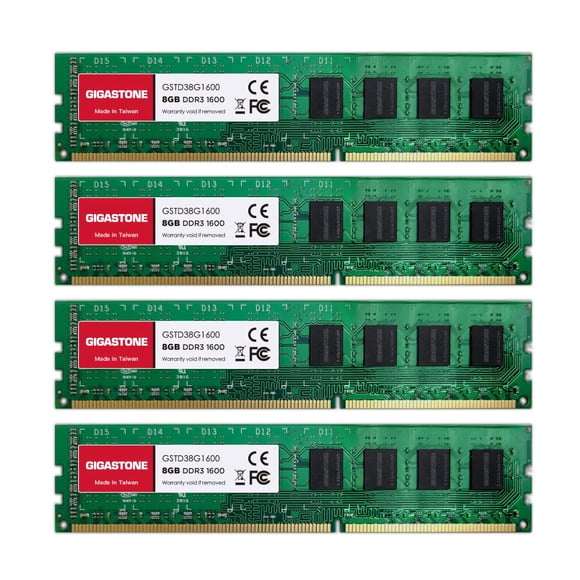 Kit DDR3 RAM GIGASTONE de 32 GB (4 x 8 GB) UDIMM de 1600 MHz