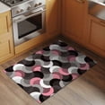 thumbnail image 2 of Pink Black Wavy Front Door Rugs 2x3 ft Medieval Abstract White Grey Pink Black Texture Small Rug for Entryway Non Slip Washable Bathroom Door Mat Absorbent Floor Mat for Indoor Entrance, 2 of 9