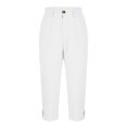 thumbnail image 4 of Fnooota Womens Capri Pants with Pockets, Summer Solid Color Casual Work Womens Capris White Size 2XL, 4 of 6