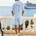 thumbnail image 5 of StSilkitty 2 Piece Outfits for Mens Solid Color Short Sleeve Hoodies and Shorts Set Running Workout Tracksuits, 5 of 7