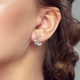thumbnail image 2 of NARMO Original 925 Sterling Silver Hoop Earrings AAA CZ Colorful T-shaped for Women Jewelry Gift, 2 of 6