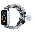 thumbnail image 5 of Dwitch Bracelet Beaded Bands for Women Compatible with Apple Watch Band 42/44/45/49mm,Fashion Handmade Boho Elastic Stretch Strap Fits for iWatch Series 10/9/8/7/6/5/4/3/2/1/SE/Ultra,Black, 5 of 5