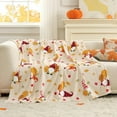 thumbnail image 2 of Fall Throw Blanket Gnome Pumpkin Harvest Throw Blankets - Warm MilkyPlush™ Throws,Ultra Soft Cozy Maple Blankets for Couch,Sofa,Beige,50X60 inches, 2 of 8