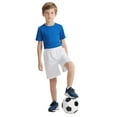 thumbnail image 2 of Toptie Big Boys Youth Soccer Short, 8 Inches Running Shorts with Pockets-White-M/ 10-12, 2 of 7