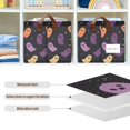 thumbnail image 4 of Yayeee Foldable Storage Basket for Shelves with Handles Set of 2 Waterproof Cloth Bins, Halloween Purple Ghosts, 4 of 7