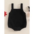thumbnail image 4 of Newborn Baby Girls Boys Halloween Outfits Sleeveless Corduroy Pumpkin Face Overalls Rompers Button Jumpsuit Fall Clothes, 4 of 8