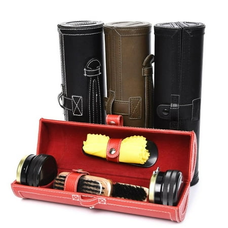 

Openuye Shoe Shine Care Kit With Leather Compact Case Portable Travel Home Neutral Shoes Polish Set For Men Gifts