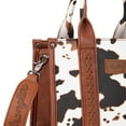 thumbnail image 5 of Wrangler Cow Print Tote Bag for Women Western Purse Boho Top Handle Satchel Handbag with Signature Strap, Cow-Brown, 5 of 8