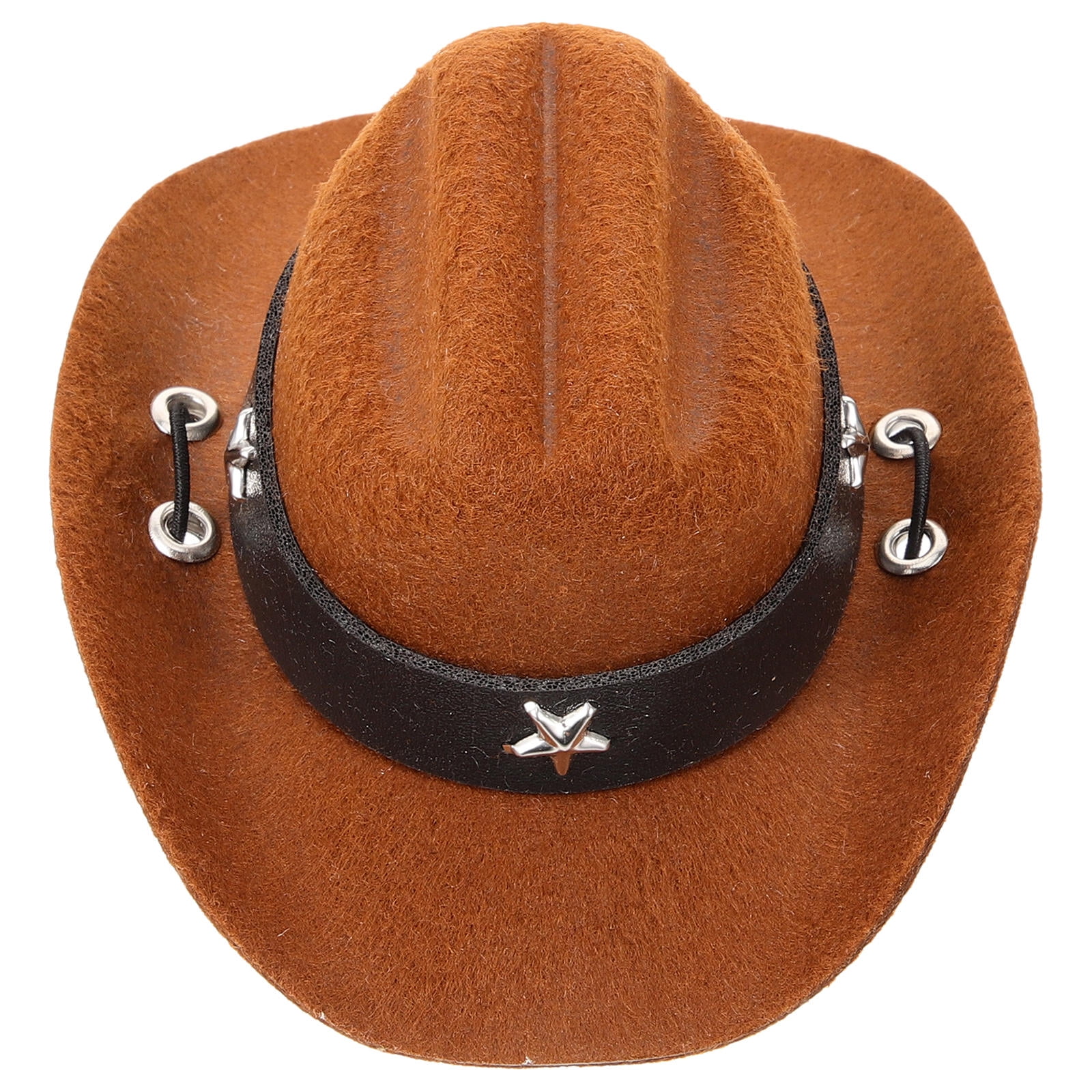 FOMIYES Stylish Pet Western Hat Light Brown Polyester for Party and Festival Decor