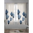 thumbnail image 4 of Blue Spring Floral Curtains 72 Inch Length, Sheer Curtains for Bedroom Living Room Window Tulip Summer Botanical Rod Pocket Voile Drapes Kitchen Curtains Small Half Window 52"x72" 2 Panels, 4 of 6