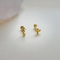 thumbnail image 4 of Anygolds 14K real solid Gold Mini Cactus Flatback Earring 18G, 4 of 8