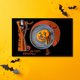 thumbnail image 5 of Puntoco Liquidación de suministros de cocina Manteles individuales de Halloween Mesa de comedor Mesa de té Decoración de fiesta Manteles de mesa Manteles aislantes Mantel de lino con impresión dig, 5 of 5