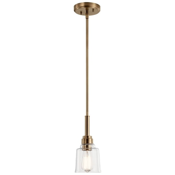 1 Light Mini Pendant In Vintage Industrial Style-11.25 Inches Tall And 5.25 Inches Wide-Weathered Brass Finish Kichler Lighting 52399Wbr