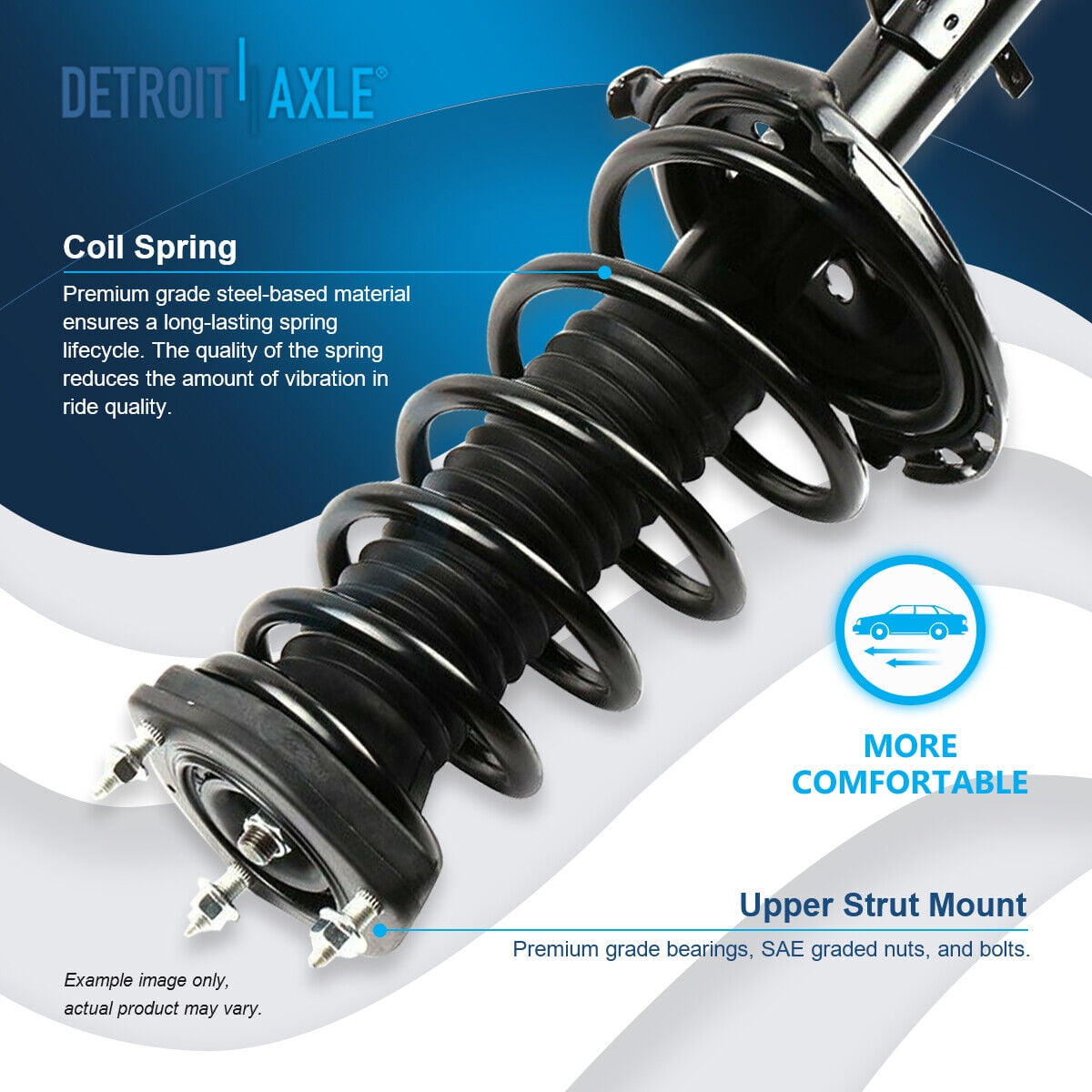 Detroit Axle - 2pc Rear Struts for 04-07 Toyota Highlander 04-06 Lexus RX330 06-07 RX400h, 2007 RX350, 2 Complete Struts w/Coil Spring Assembly Replacement Quick Install Ready Strut Shocks Assembly