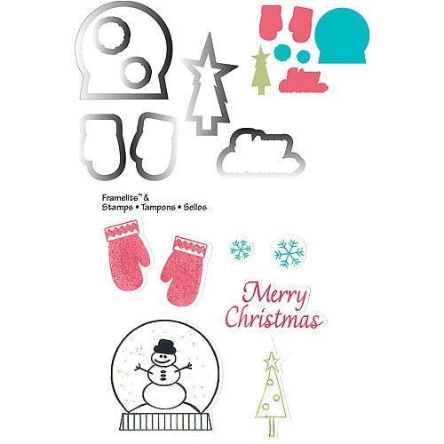 Sizzix Holiday Collection Framelits Die And Repositionable Rubber Stamp ...