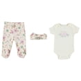 thumbnail image 2 of Chick Pea Baby Girl 3 PC Footed Pant Set, Sizes Newborn-9 Months, 2 of 2
