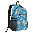 thumbnail image 2 of JIALIOU 14" Laptop Backpack Waterproof Airline Approved Stylish Casual Daypack for Travel Business College Work, Sea Islands Fish Ship, 2 of 8