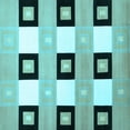 thumbnail image 1 of Ahgly Company Indoor Square Checkered Light Blue Modern Area Rugs, 5' Square, 1 of 4