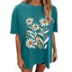 thumbnail image 3 of Faldas Cortas para Mujeres, Impresión de Flores Casual Oversized Camiseta de Manga Corta Top Hecho de 95% Poliéster 5% Spandex para Primavera Verano, Falda Corta de Verano, 3 of 7