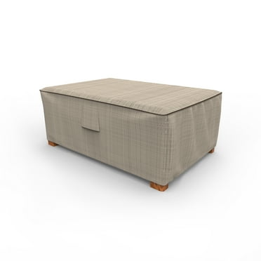 Budge 18"Hx33"Wx25"L Black Ivory Patio Ottoman Cover, StormBlock™ Mojave