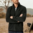 thumbnail image 6 of DPTALR Men's Solid Color Fleece Zip Jacket,Outdoor Casual Coat with Pockets,Black,Big and Tall Men L, 6 of 9