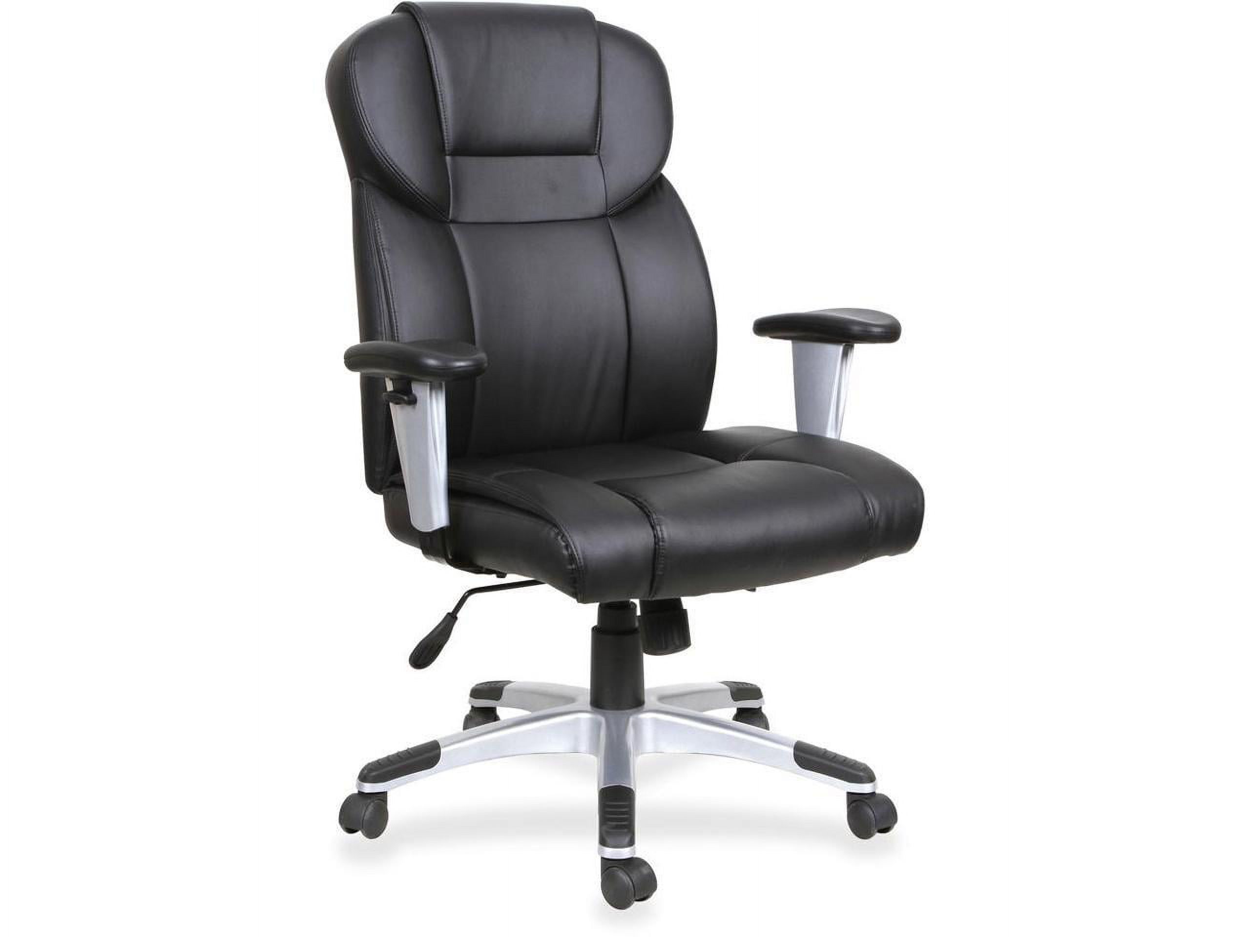 Lorell High-back Leather Executive Chair - Bonded Leather Seat - Bonded Leather Back - Black - 28.9" Width x 28.5" Depth - image 5 of 9