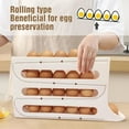 thumbnail image 6 of Tkrady Egg Holder for Fridge - Auto Rolling Fridge Egg Organizer, Space-Saving Egg Dispenser Holder, 4 Tiers Fridge Egg Rack Large Capacity Egg Dispenser for Refrigerator (Beige), 6 of 7