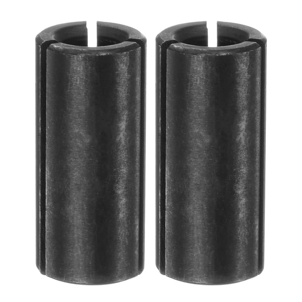 Adaptador de conductor de mandril de router Uxcell 1/2" a 1/4" de acero al carbono para broca de grabado CNC 2 piezas