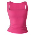thumbnail image 4 of WTXUE Camisole Tops Sleeveless Tops for Women 2024 New Women'S Sweet Collar Sleeveless T Shirt Double Line T Shirt Slim Fit Top Bandeau Tops Crop Tank Tops Workout Tank Tops Woman Hot Pink S, 4 of 8